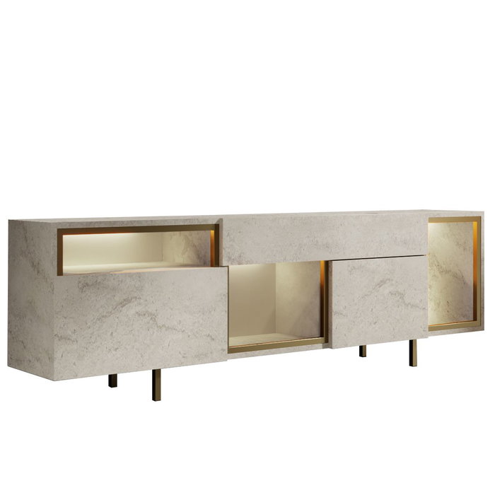 Hanah Home Soporte para TV Norm - Travertino, Gold